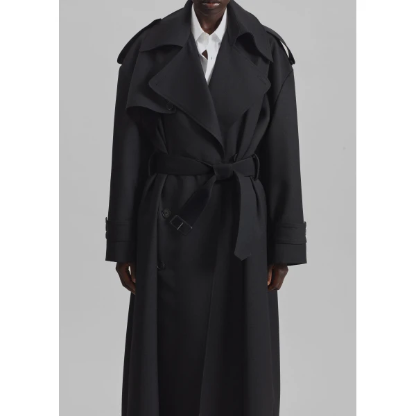 The Frankie Shop Dursley Tailored Trench Coat – Black, view 5