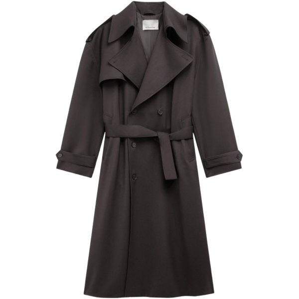 The Frankie Shop Dursley Tailored Trench Coat - Brown - Oversized Minimalist Coats in Beige - Shop at Coveti