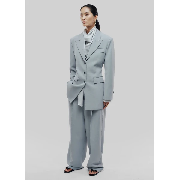 The Frankie Shop Duved Cinched Blazer – Slate Grey, view 2