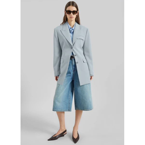 The Frankie Shop Duved Cinched Blazer – Slate Grey, view 4