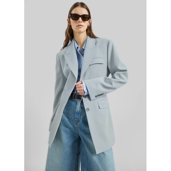The Frankie Shop Duved Cinched Blazer – Slate Grey, view 5
