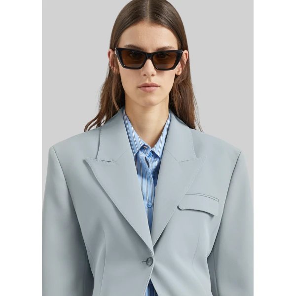 The Frankie Shop Duved Cinched Blazer – Slate Grey, view 6