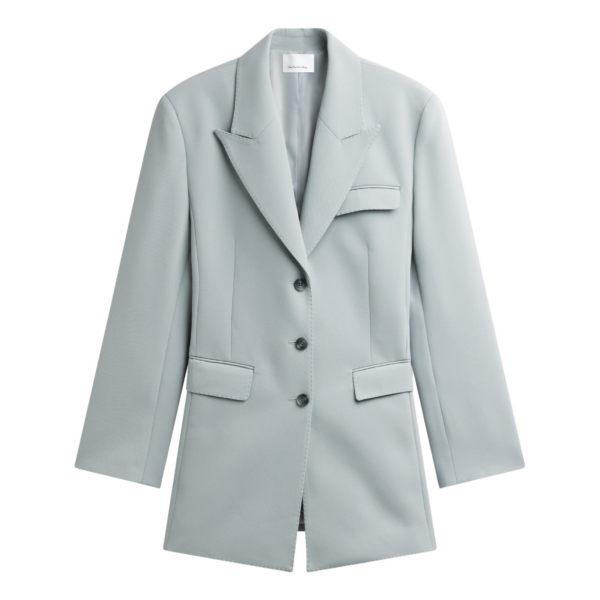 The Frankie Shop Duved Cinched Blazer - Slate Grey - Oversized Minimalist Jackets in Grey - Shop at Coveti