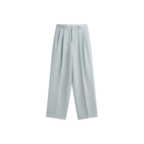 The Frankie Shop Duved Pleated Trousers - Slate Grey - Oversized Minimalist Pants in Grey - Shop at Coveti