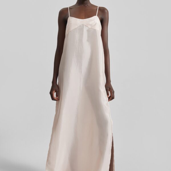 The Frankie Shop Dylana Sleeveless Maxi Dress - Faded Pink - Oversized Minimalist Dresses in Pink - Shop at Coveti