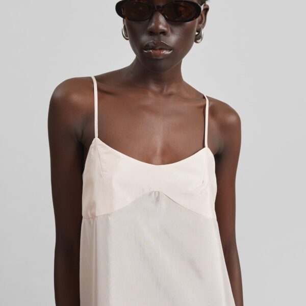 The Frankie Shop Dylana Sleeveless Maxi Dress - Faded Pink - Oversized Minimalist Dresses in Pink - Shop at Coveti