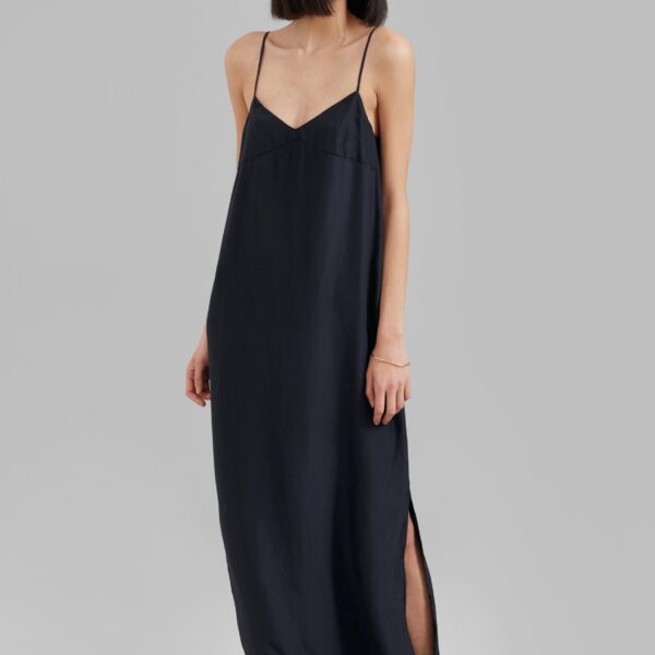 The Frankie Shop Dylana Sleeveless Maxi Dress - Navy - Oversized Minimalist Dresses in Blue - Shop at Coveti