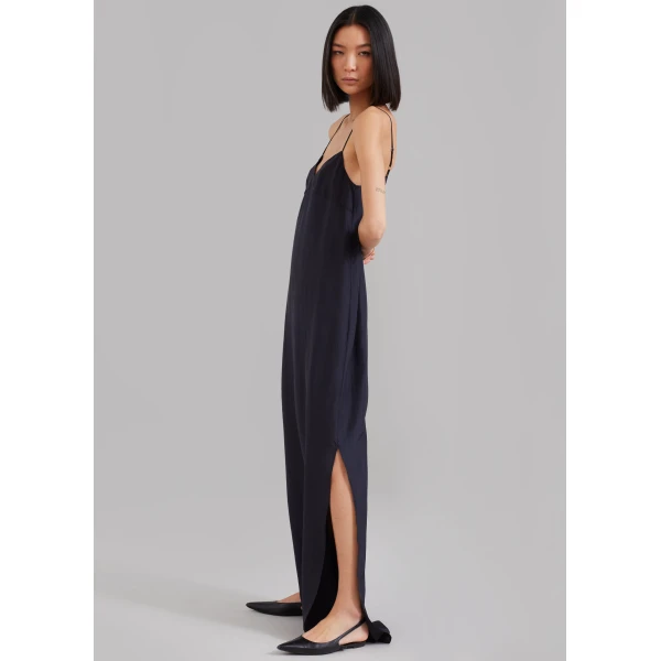 The Frankie Shop Dylana Sleeveless Maxi Dress – Navy, view 3