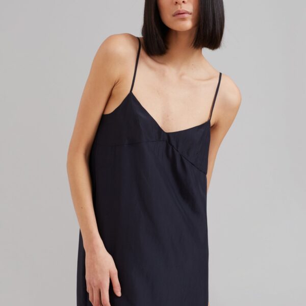 The Frankie Shop Dylana Sleeveless Maxi Dress - Navy - Oversized Minimalist Dresses in Blue - Shop at Coveti