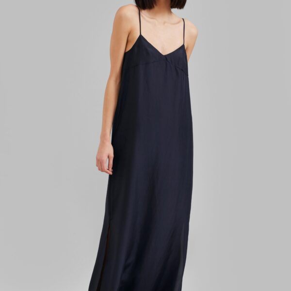 The Frankie Shop Dylana Sleeveless Maxi Dress - Navy - Oversized Minimalist Dresses in Blue - Shop at Coveti