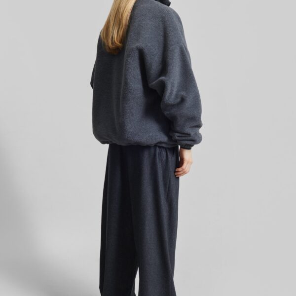 The Frankie Shop Edane Fleece Jacket - Dark Grey - Oversized Minimalist Jackets in Grey - Shop at Coveti