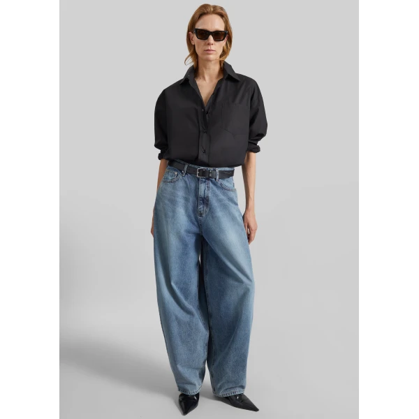 The Frankie Shop Elga Barrel Leg Jeans – Medium Wash, view 2