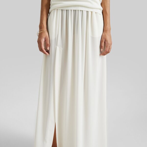 The Frankie Shop Elie Silk Fluid Maxi Skirt - Ivory - Oversized Minimalist Skirts in Ivory - Shop at Coveti