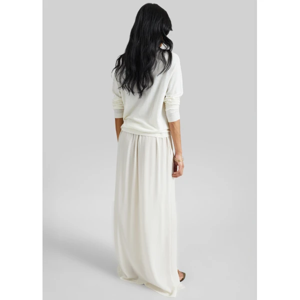 The Frankie Shop Elie Silk Fluid Maxi Skirt – Ivory, view 6