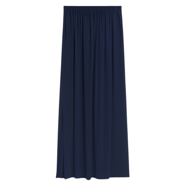 The Frankie Shop Elie Silk Fluid Maxi Skirt - Navy - Oversized Minimalist Skirts in Blue - Shop at Coveti
