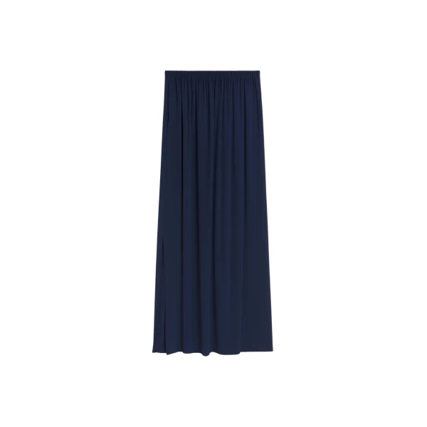 The Frankie Shop Elie Silk Fluid Maxi Skirt - Navy - Oversized Minimalist Skirts in Blue - Shop at Coveti