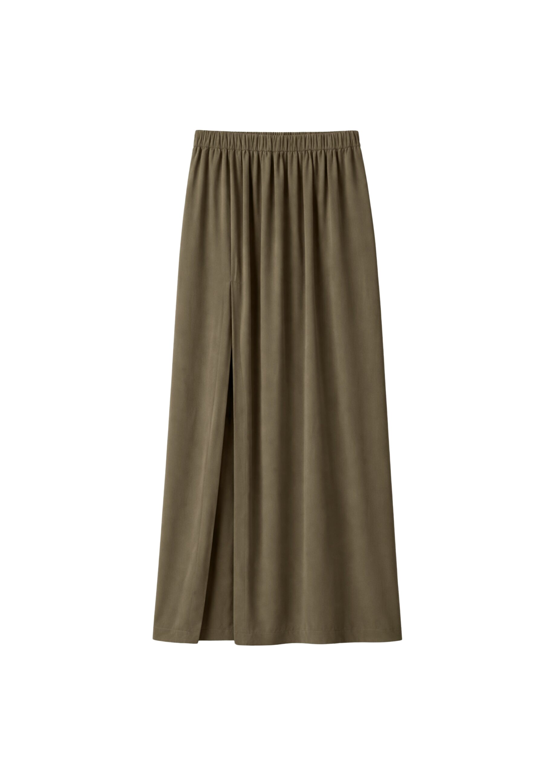 The Frankie Shop Elie Silk Fluid Maxi Skirt – Olive