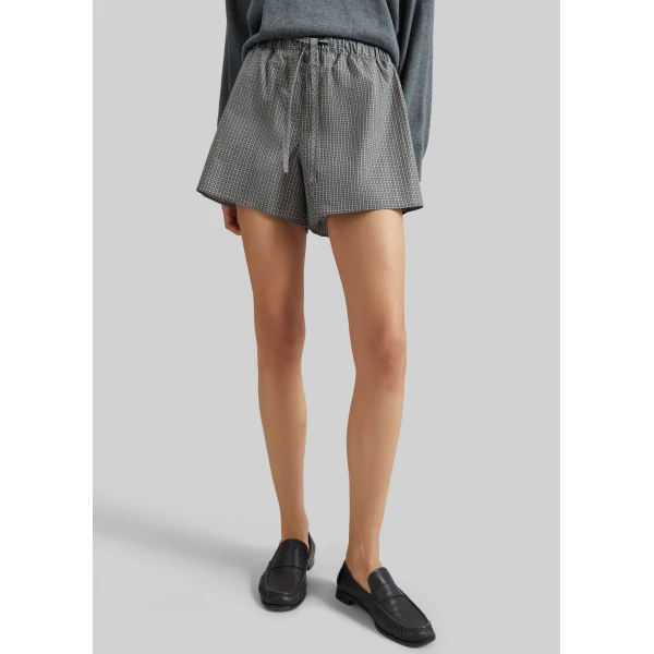 The Frankie Shop Ello Boxer Shorts – Checked Grey, view 3