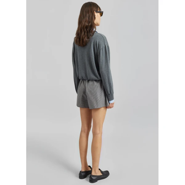 The Frankie Shop Ello Boxer Shorts – Checked Grey, view 6