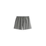 The Frankie Shop Ello Boxer Shorts - Checked Grey - Oversized Minimalist Shorts in Multicolour - Shop at Coveti
