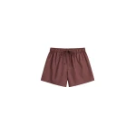 The Frankie Shop Ello Boxer Shorts - Checked Terracotta - Oversized Minimalist Shorts in Multicolour - Shop at Coveti