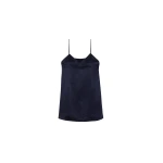 The Frankie Shop Elma Satin Mini Dress - Navy - Oversized Minimalist Dresses in Blue - Shop at Coveti