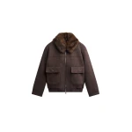 The Frankie Shop Elmont Brushed Wool Quilted Jacket - Brown - Oversized Minimalist Jackets in Beige - Shop at Coveti