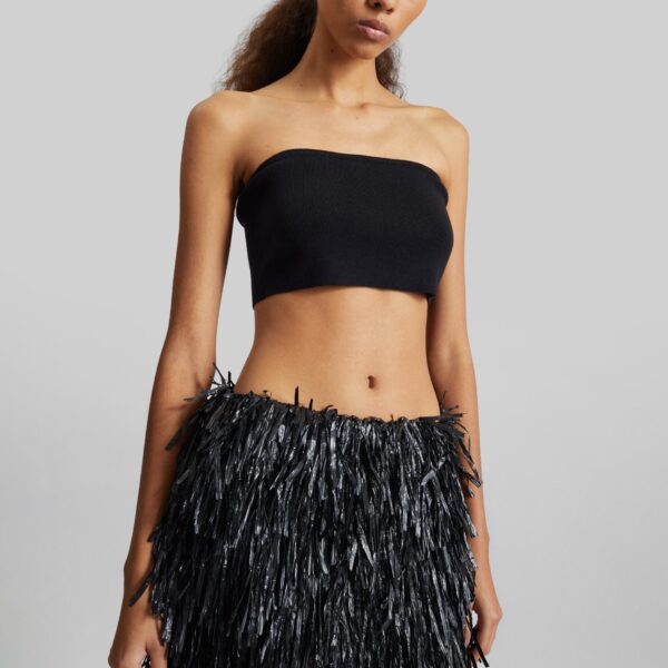 The Frankie Shop Elsie Knit Tube Top - Black - Oversized Minimalist Tops in Black - Shop at Coveti