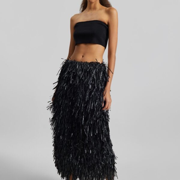 The Frankie Shop Elsie Knit Tube Top - Black - Oversized Minimalist Tops in Black - Shop at Coveti