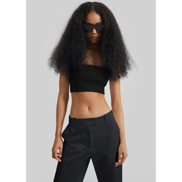 The Frankie Shop Elsie Knit Tube Top – Black, view 4