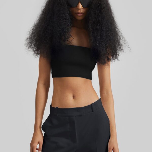 The Frankie Shop Elsie Knit Tube Top - Black - Oversized Minimalist Tops in Black - Shop at Coveti