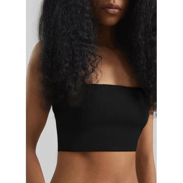 The Frankie Shop Elsie Knit Tube Top – Black, view 5