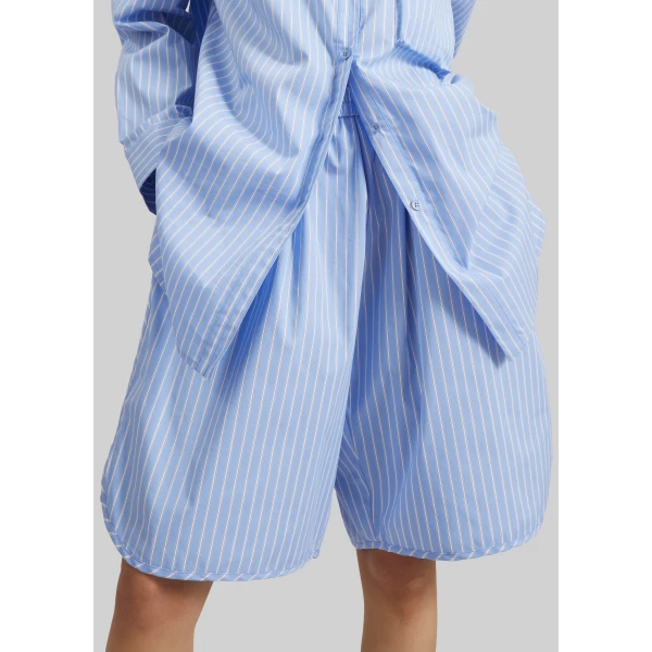 The Frankie Shop Elyn Cotton Bermuda Shorts – Blue/White Stripe, view 4