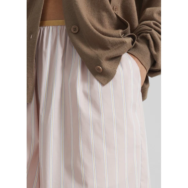 The Frankie Shop Elyn Elastic Bermuda Shorts – Pink/White Stripes, view 6