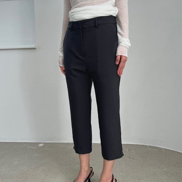 The Frankie Shop Emersyn Capri Pants - Black - Oversized Minimalist Pants in Black - Shop at Coveti