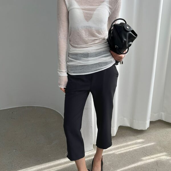 The Frankie Shop Emersyn Capri Pants - Black - Oversized Minimalist Pants in Black - Shop at Coveti