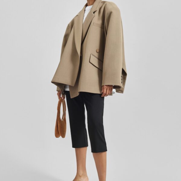 The Frankie Shop Emersyn Capri Pants - Black - Oversized Minimalist Pants in Black - Shop at Coveti