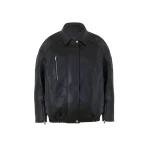 The Frankie Shop Enora Faux Leather Jacket - Black - Oversized Minimalist Jackets in Black - Shop at Coveti