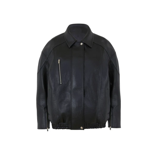 Enora Faux Leather Jacket - Black