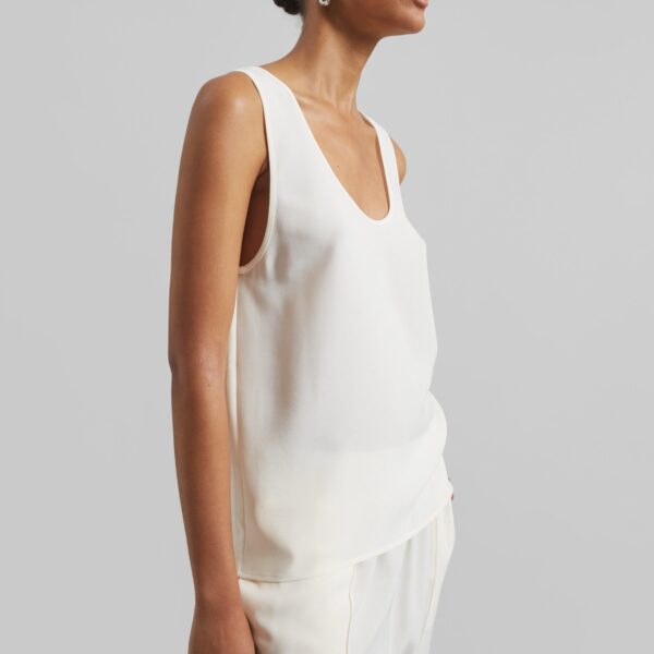 The Frankie Shop Esten Tank Top - Ivory - Oversized Minimalist Tops in Ivory - Shop at Coveti