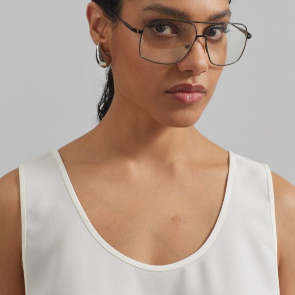 The Frankie Shop Esten Tank Top - Ivory - Oversized Minimalist Tops in Ivory - Shop at Coveti