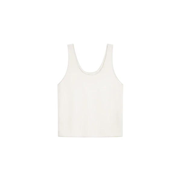 The Frankie Shop Esten Tank Top - Ivory - Oversized Minimalist Tops in Ivory - Shop at Coveti