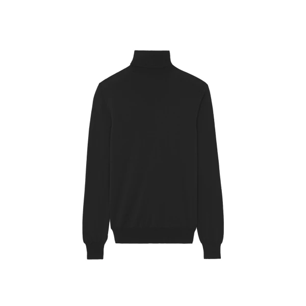 The Frankie Shop Eve Thin Turtleneck Sweater - Black - Oversized Minimalist Knitwear in Black - Shop at Coveti
