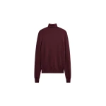 The Frankie Shop Eve Thin Turtleneck Sweater - Burgundy - Oversized Minimalist Knitwear in Red - Shop at Coveti