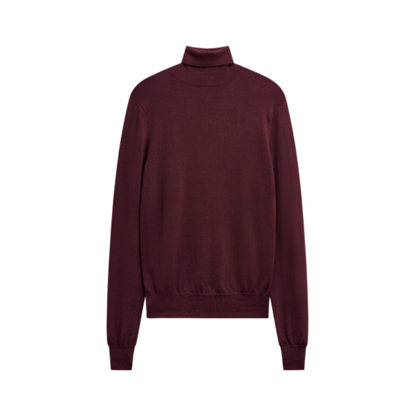 The Frankie Shop Eve Thin Turtleneck Sweater - Burgundy - Oversized Minimalist Knitwear in Red - Shop at Coveti