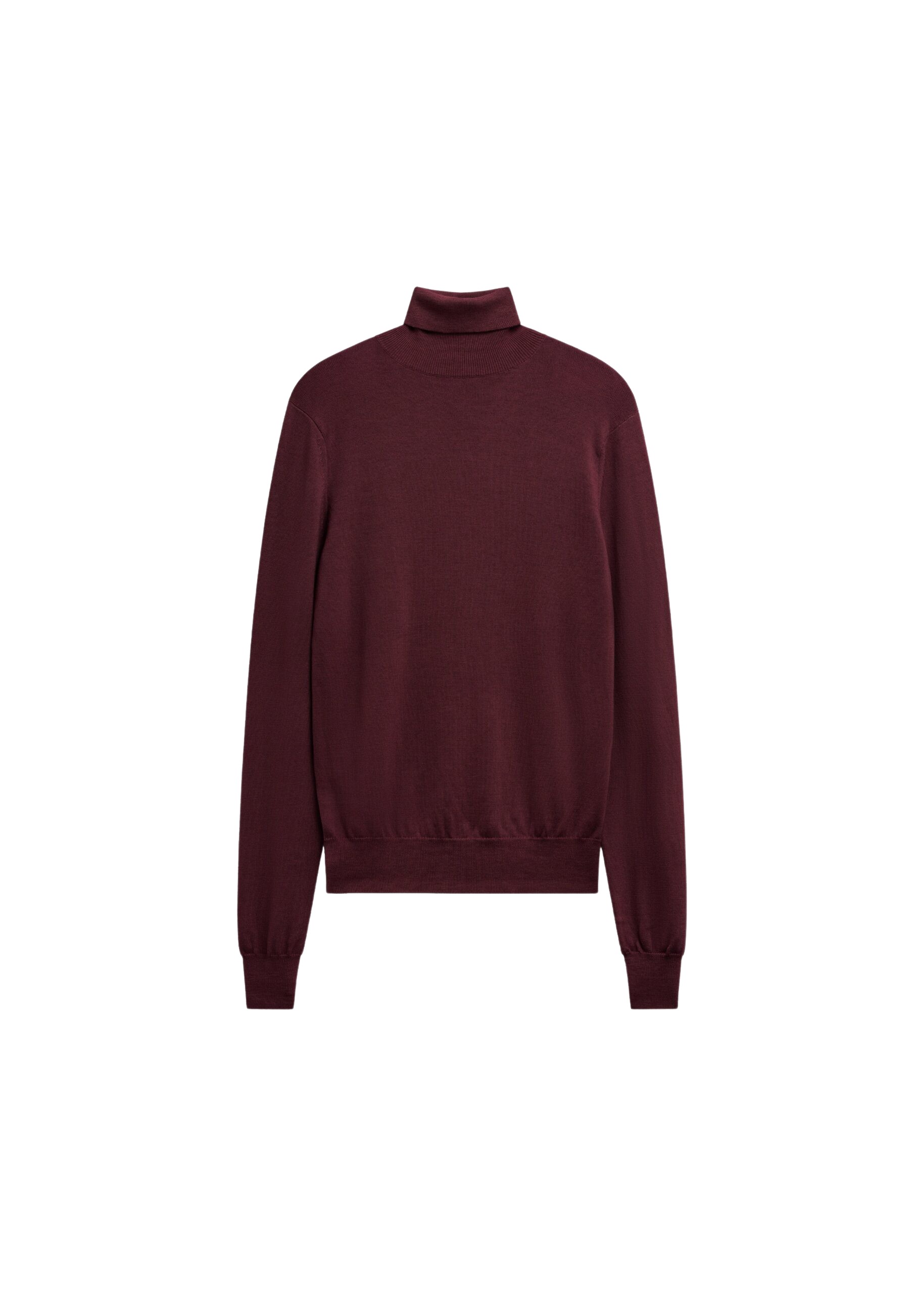 The Frankie Shop Eve Thin Turtleneck Sweater - Burgundy - Oversized Minimalist Knitwear in Red - Shop at Coveti