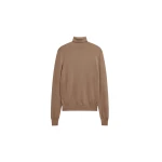 The Frankie Shop Eve Thin Turtleneck Sweater - Camel - Oversized Minimalist Knitwear in Beige - Shop at Coveti