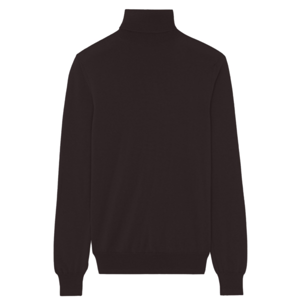 The Frankie Shop Eve Thin Turtleneck Sweater - Dark Brown - Oversized Minimalist Knitwear in Beige - Shop at Coveti