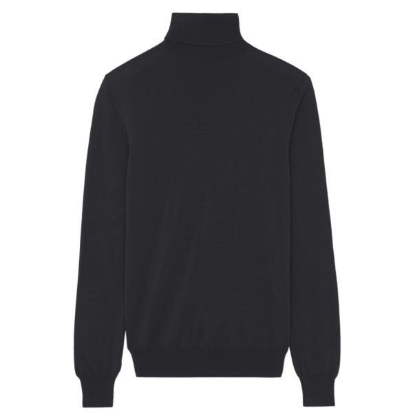 The Frankie Shop Eve Thin Turtleneck Sweater - Dark Grey Melange - Oversized Minimalist Knitwear in Grey - Shop at Coveti