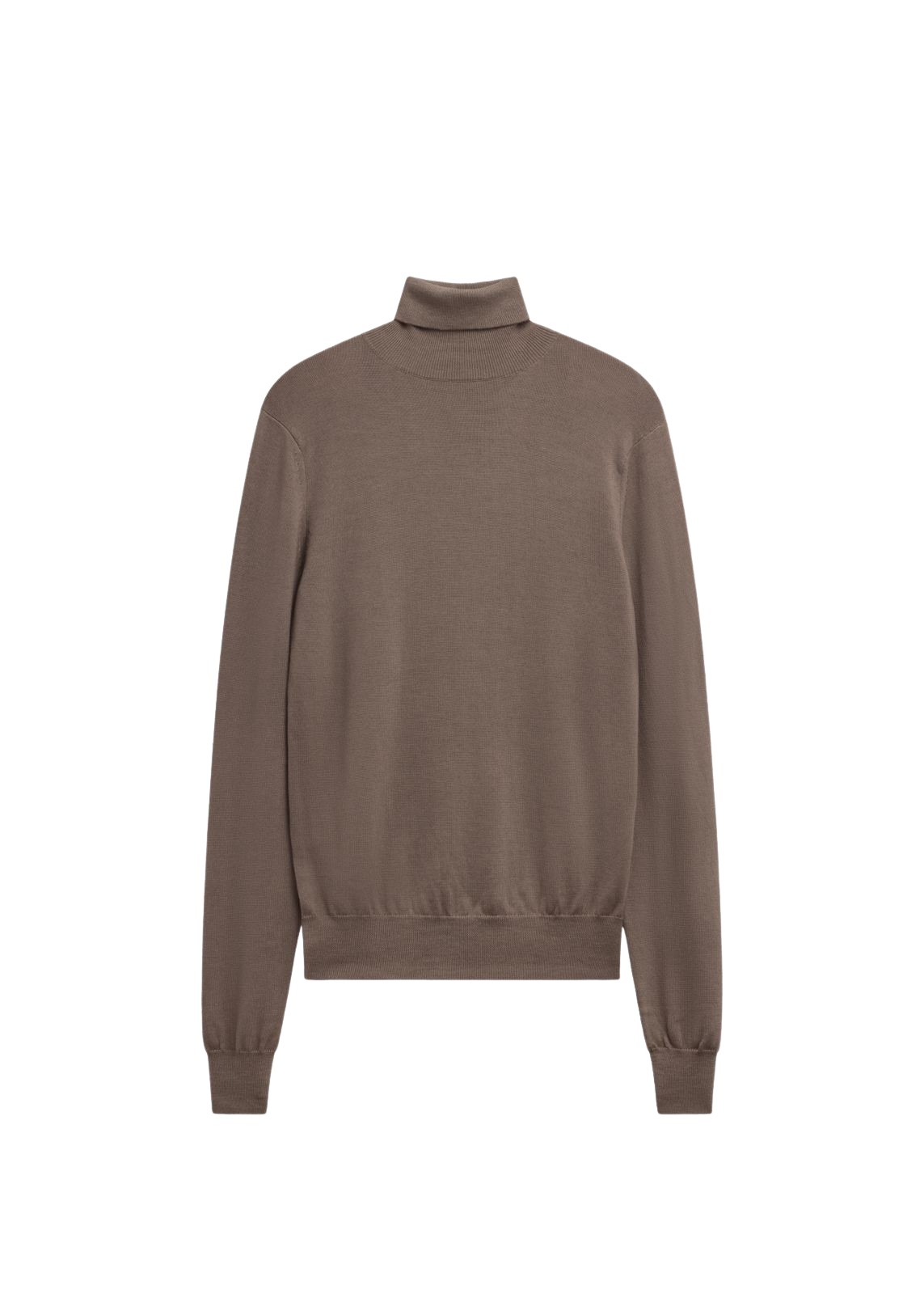 The Frankie Shop Eve Thin Turtleneck Sweater - Dark Taupe - Oversized Minimalist Knitwear in Beige - Shop at Coveti